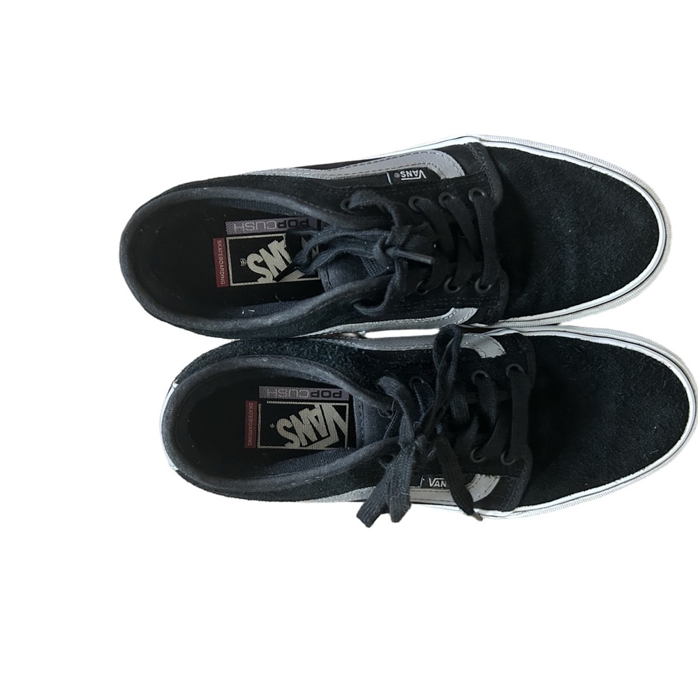 Vans Pro Old Skool Classic Black and White Low-Tops *with Popcush* Skater Shoes - Picture 6 of 12